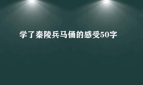学了秦陵兵马俑的感受50字