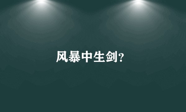风暴中生剑？