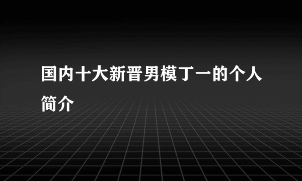 国内十大新晋男模丁一的个人简介