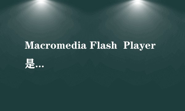 Macromedia Flash  Player是干什么的