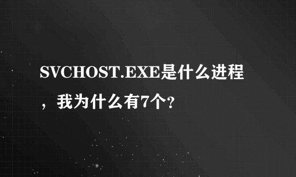 SVCHOST.EXE是什么进程，我为什么有7个？