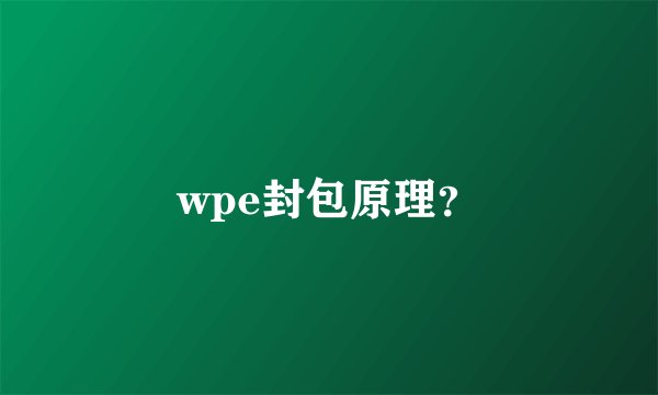 wpe封包原理？