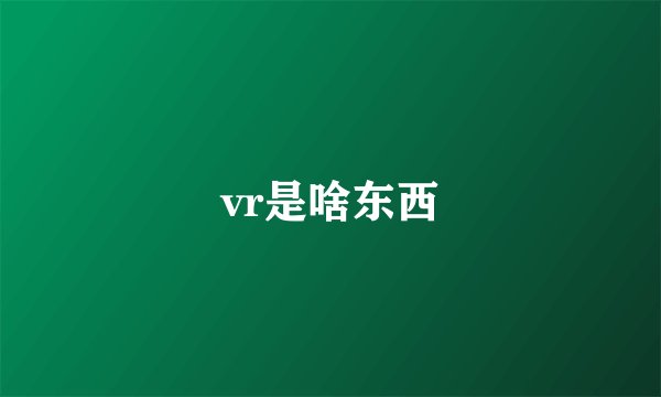 vr是啥东西