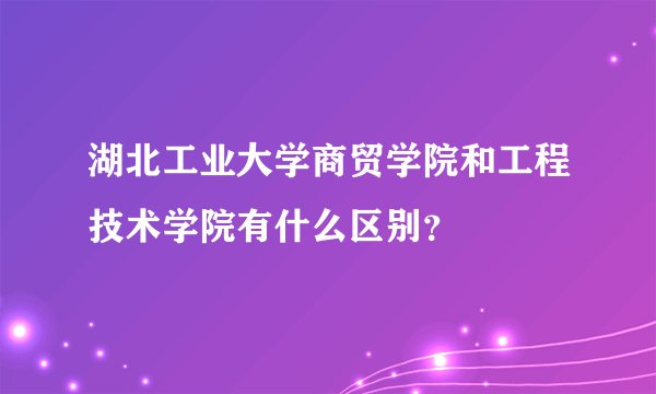 湖北工业大学商贸学院和工程技术学院有什么区别？