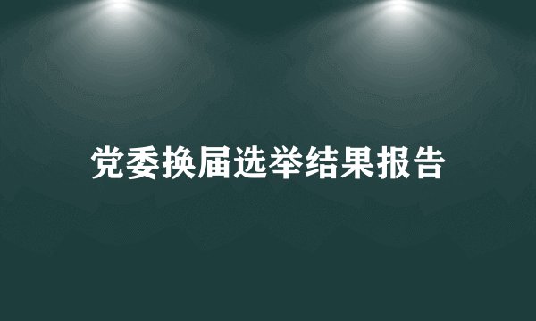 党委换届选举结果报告
