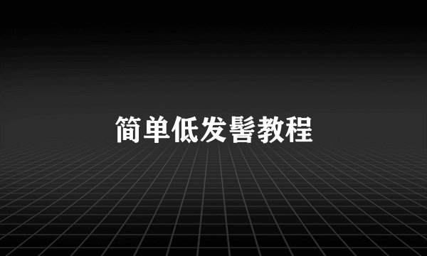 简单低发髻教程