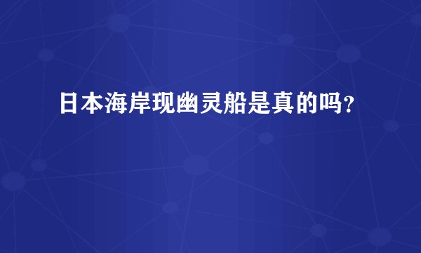 日本海岸现幽灵船是真的吗？