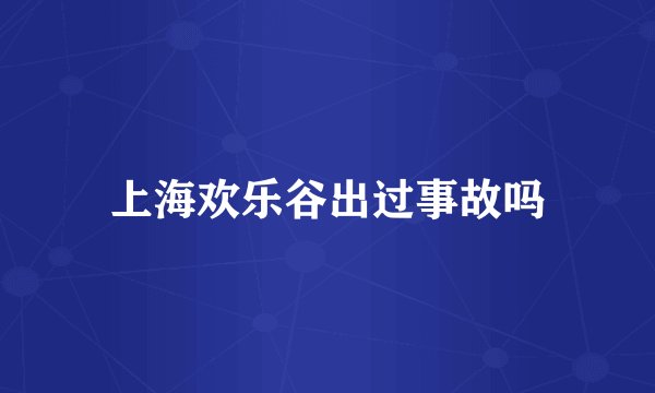 上海欢乐谷出过事故吗