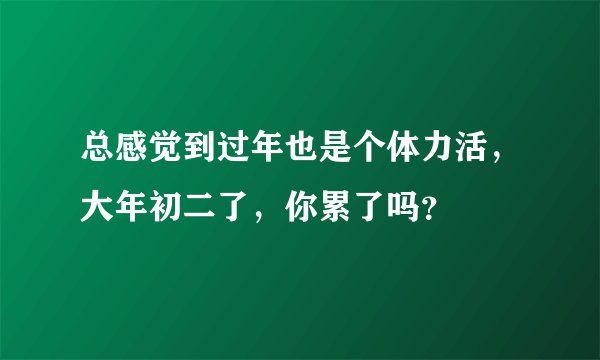 总感觉到过年也是个体力活，大年初二了，你累了吗？