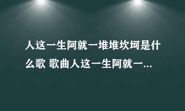 人这一生阿就一堆堆坎坷是什么歌 歌曲人这一生阿就一堆堆坎坷出自哪首歌