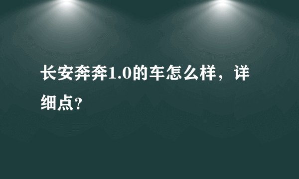长安奔奔1.0的车怎么样，详细点？