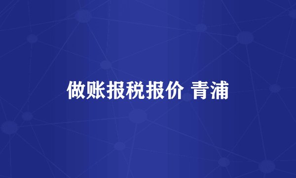 做账报税报价 青浦