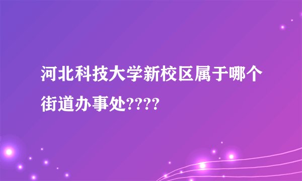 河北科技大学新校区属于哪个街道办事处????