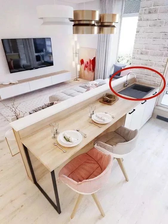 越来越多人沙发不靠墙放了,现在流行这样做,让你家多一个功能区!