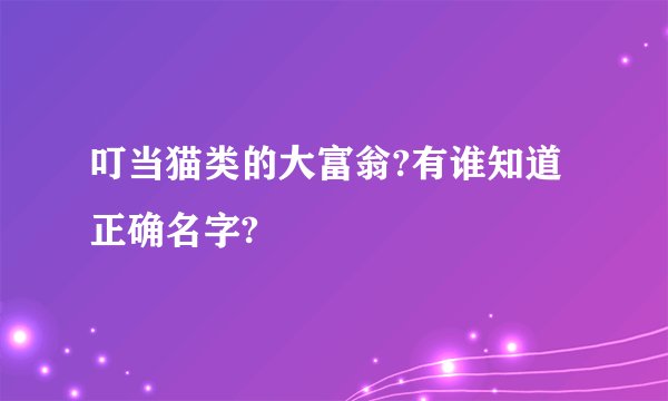 叮当猫类的大富翁?有谁知道正确名字?