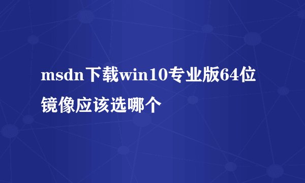 msdn下载win10专业版64位镜像应该选哪个