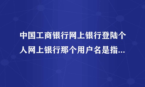 中国工商银行网上银行登陆个人网上银行那个用户名是指什么哦？