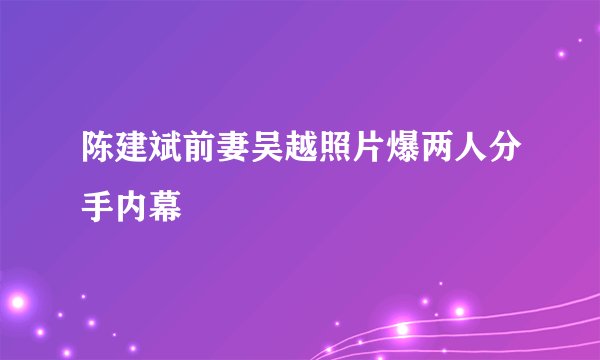 陈建斌前妻吴越照片爆两人分手内幕