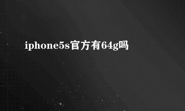 iphone5s官方有64g吗