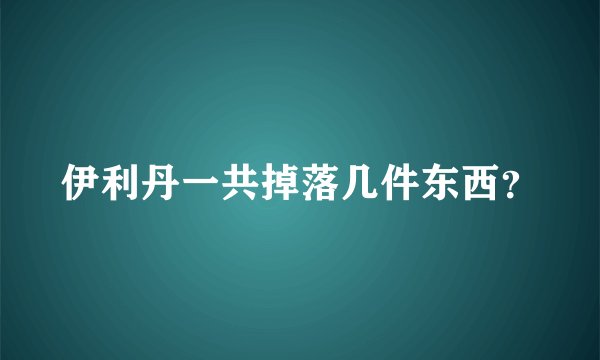 伊利丹一共掉落几件东西？