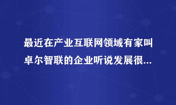 最近在产业互联网领域有家叫卓尔智联的企业听说发展很不错，它有什么长处值得借鉴的？