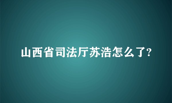 山西省司法厅苏浩怎么了?
