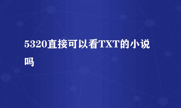 5320直接可以看TXT的小说吗