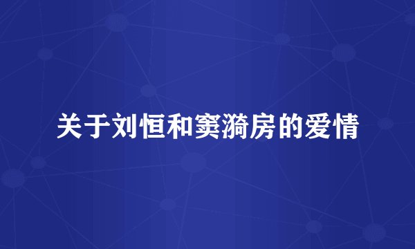 关于刘恒和窦漪房的爱情