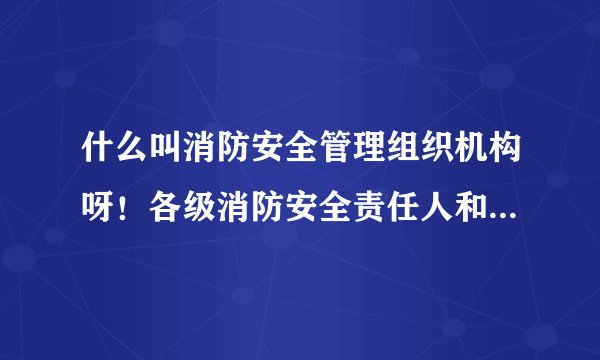 什么叫消防安全管理组织机构呀！各级消防安全责任人和义务消防人员都怎么写呀