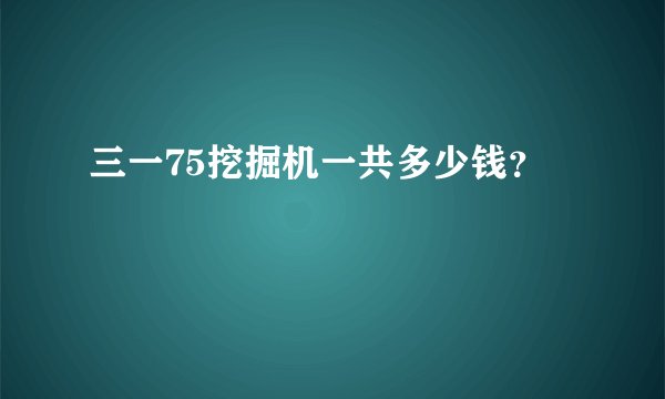 三一75挖掘机一共多少钱？