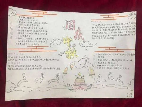 庆中秋迎国庆手抄报好看简单 一等奖