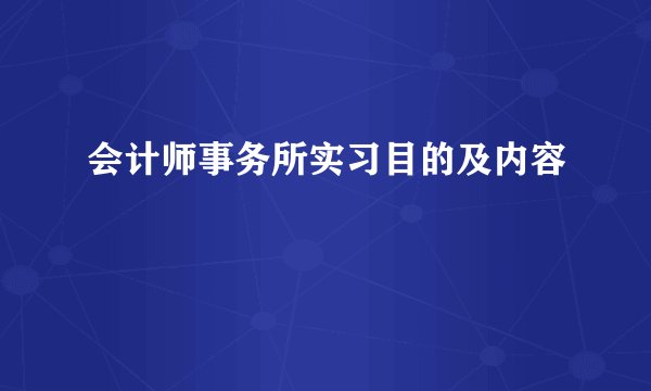 会计师事务所实习目的及内容