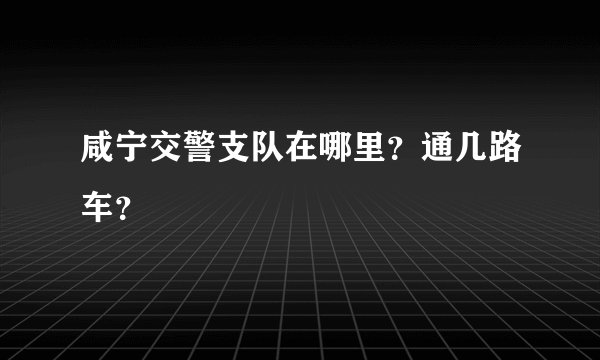 咸宁交警支队在哪里？通几路车？