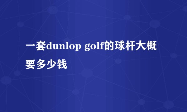 一套dunlop golf的球杆大概要多少钱
