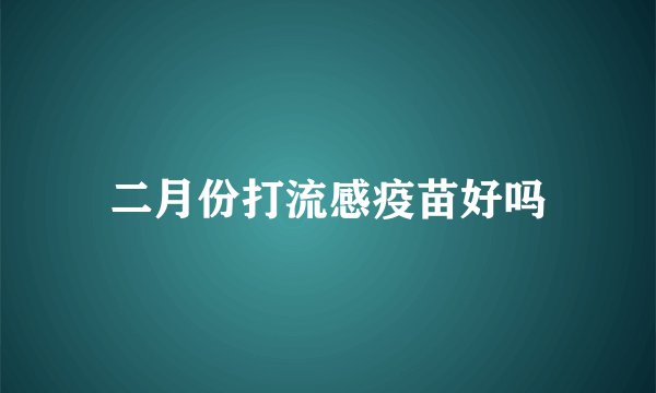 二月份打流感疫苗好吗