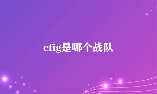 cfig是哪个战队
