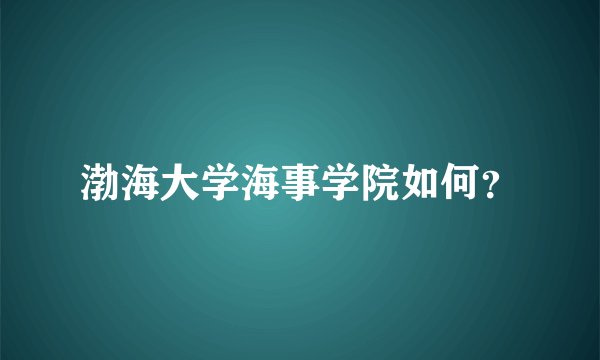 渤海大学海事学院如何？