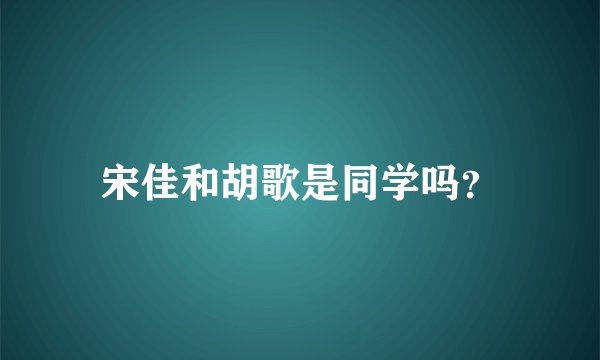 宋佳和胡歌是同学吗？