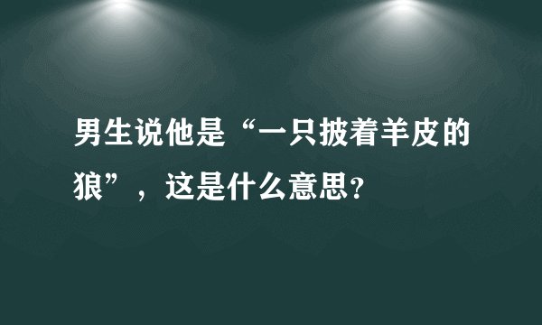 男生说他是“一只披着羊皮的狼”，这是什么意思？