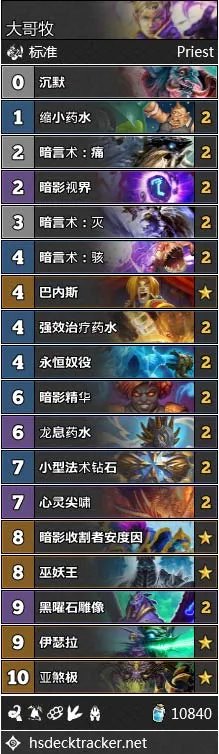 炉石传说狗头人标准模式卡组推荐 K&C标准模式卡组排名