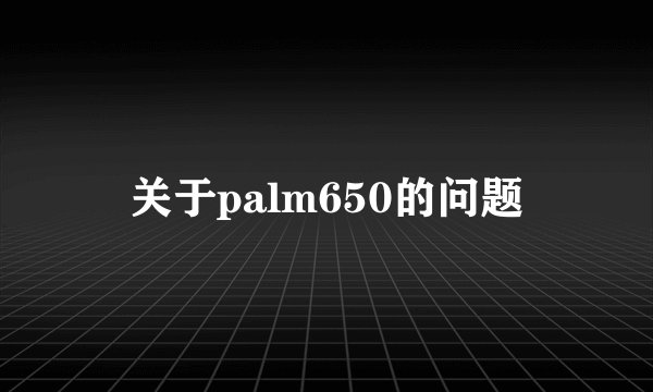 关于palm650的问题