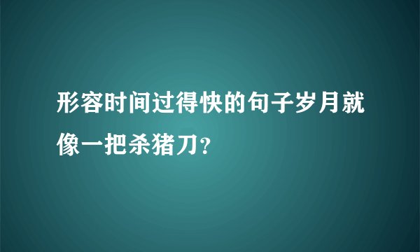 形容时间过得快的句子岁月就像一把杀猪刀？
