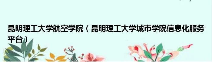 昆明理工大学航空学院（昆明理工大学城市学院信息化服务平台）