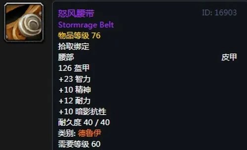 《魔兽世界》怀旧服德鲁伊T2怒风套装属性出处一览