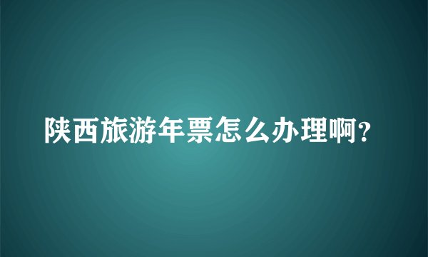 陕西旅游年票怎么办理啊？