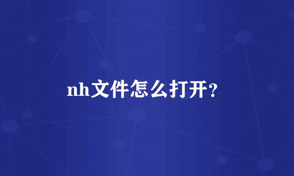 nh文件怎么打开？