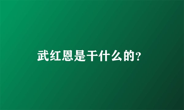 武红恩是干什么的？