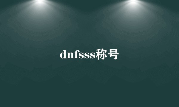 dnfsss称号