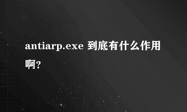 antiarp.exe 到底有什么作用啊？