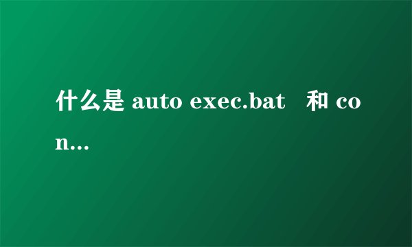 什么是 auto exec.bat   和 config.sys 文件